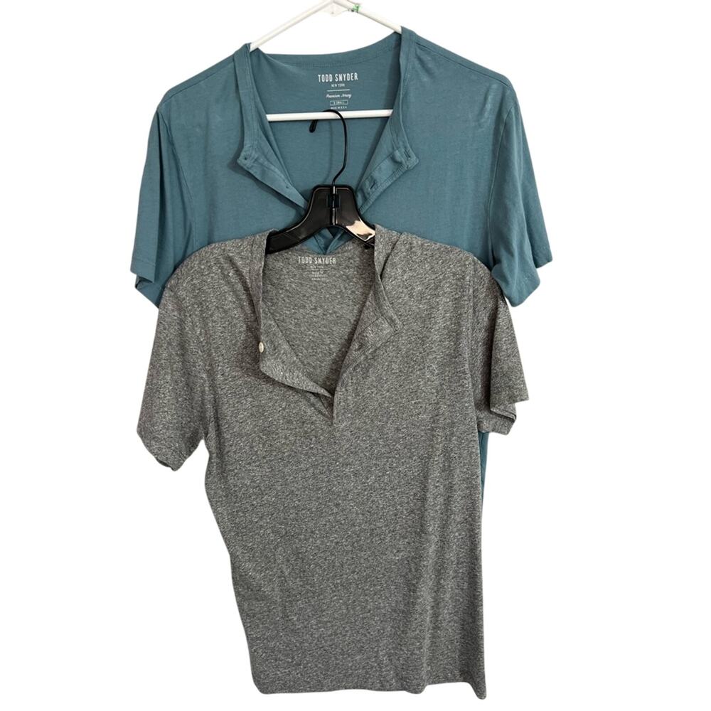 Todd Snyder Premium Jersey Henley Lot of 2 SIZE XS Made In USA T Shirt CLEAN